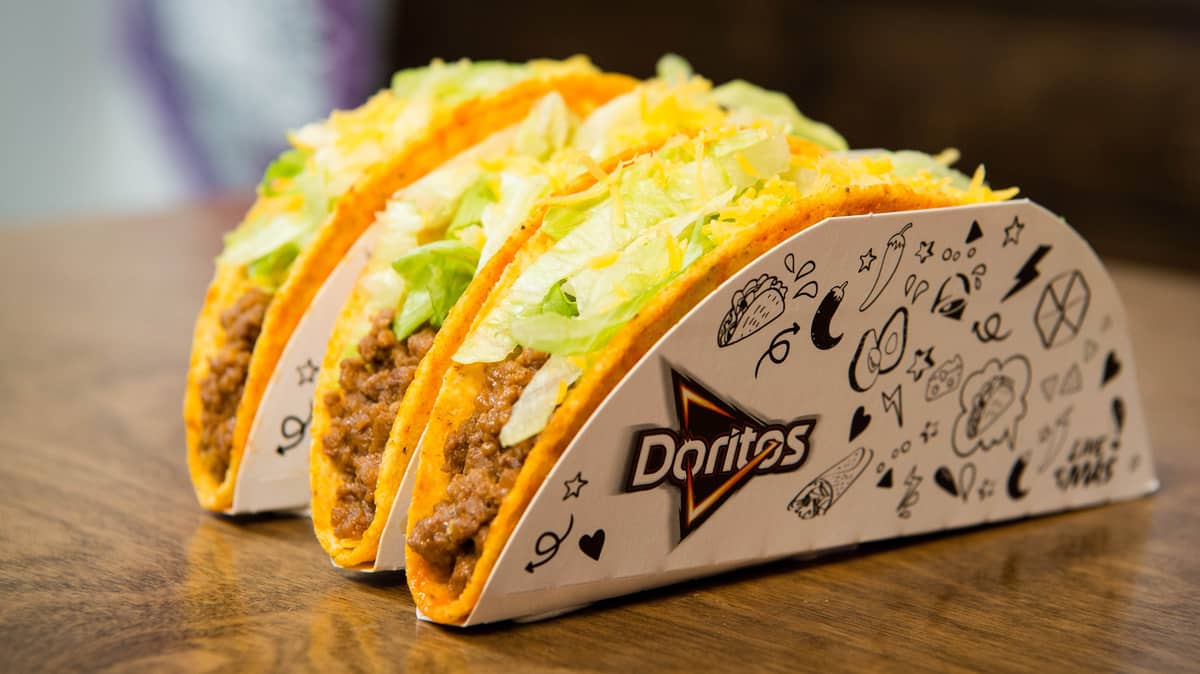 Imagine giant Doritos in a taco form –filled with beef, cheese and lettuce....