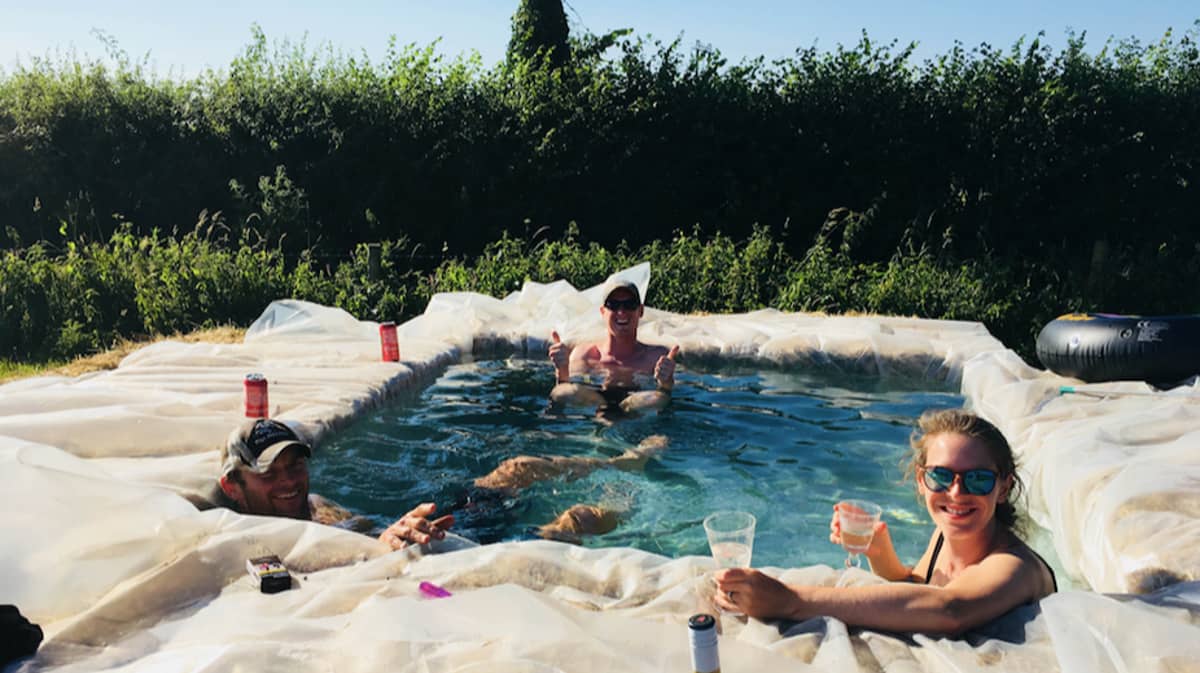 Family Build Swimming Pool In Their Back Garden Using Hay Bales Tyla