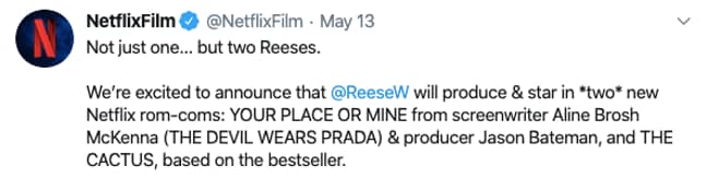 Your Place Or Mine': Reese Witherspoon Starring In New Rom-Com From 'Devil  Wears Prada' Writer - Tyla