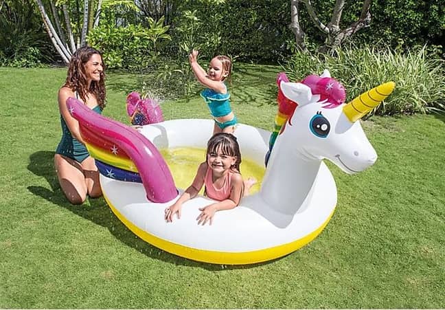 intex mystic unicorn inflatable spray pool