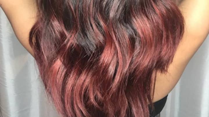 red wine hair color balayage